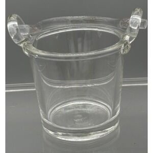 Vintage Unbranded Glass Basket Pail Decor Swing Handle 3.5"